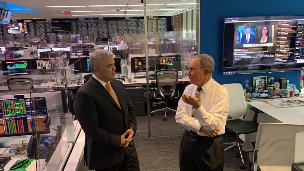 Presidente Iván Duque y Michael R. Bloomberg. 23 de septiembre de 2021.