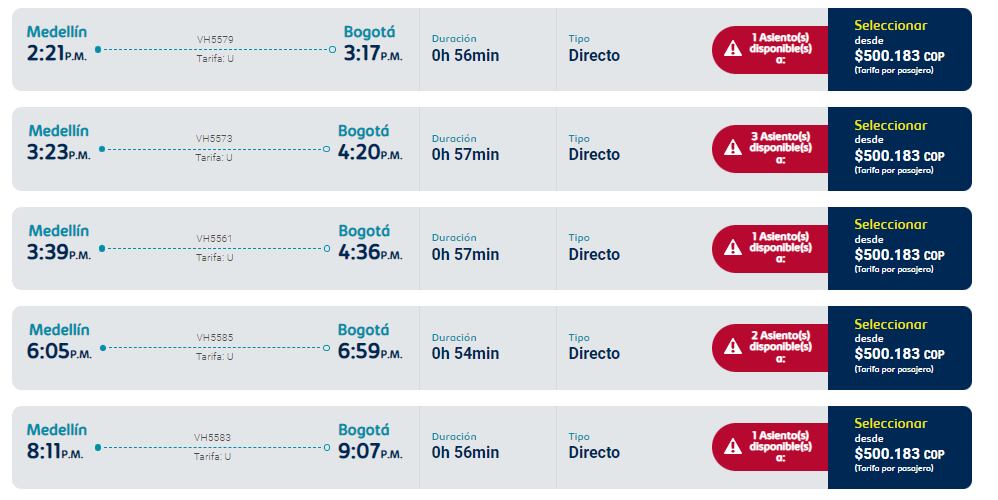Viva Air vuelo 5 de noviembre Medellín Bogotá