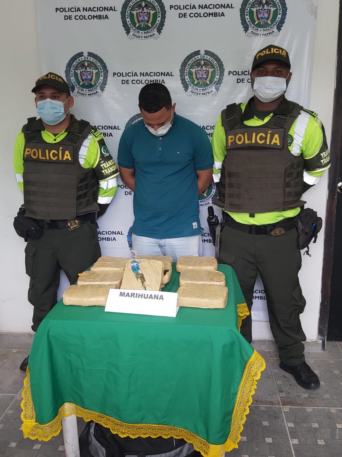 Miguel Ángel Zambrano Arias fue capturada mientras transportaba marihuana en la vía Barranquilla - Cartagena