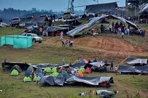 Campamentos de la Minga Indígena Nacional que este sábado ya completa seis días: (Foto: Raúl Palacios).