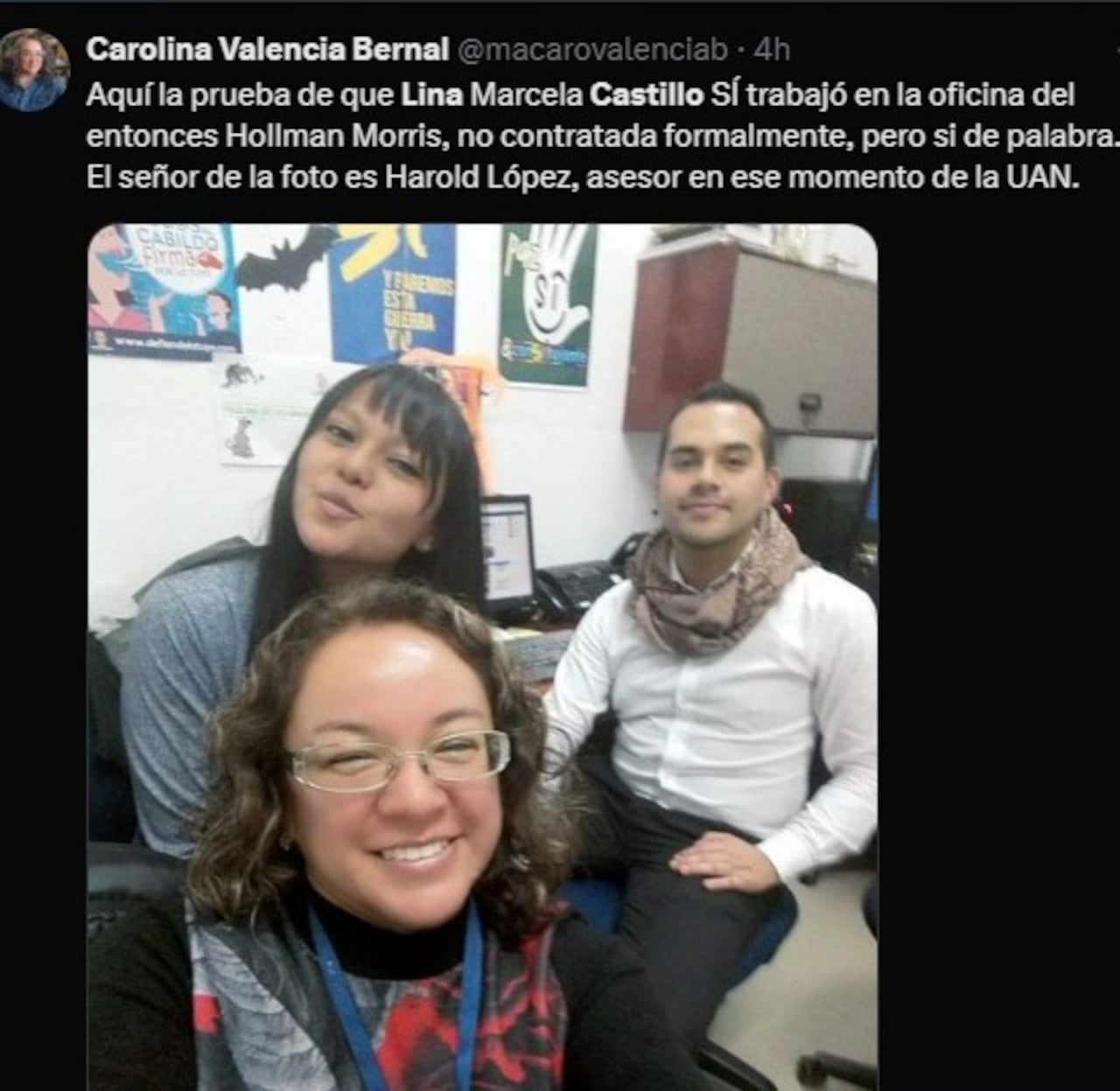 La denuncia contra Hollman Morris.