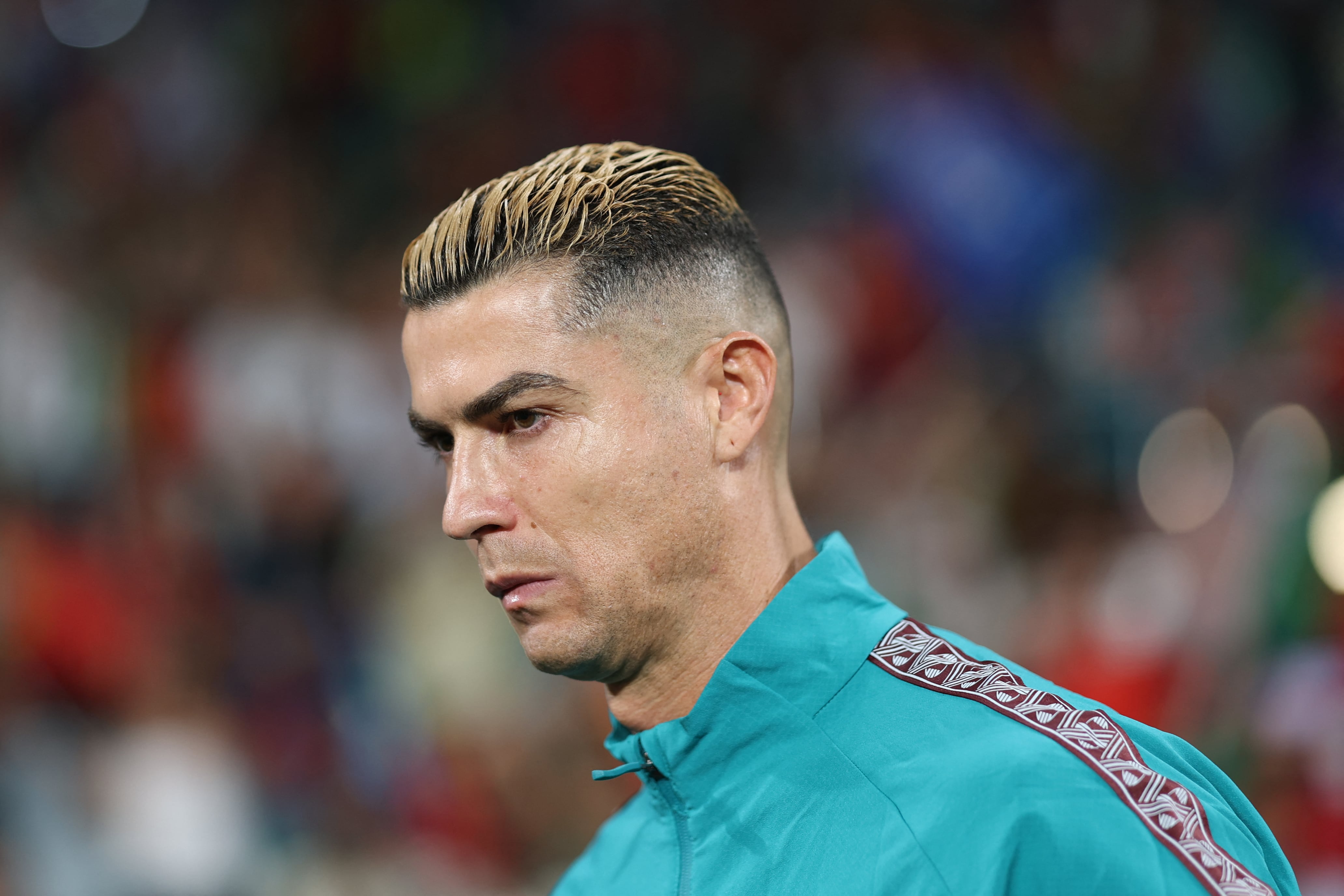 Portugal's forward #07 Cristiano Ronaldo looks on ahead of the UEFA Nations League league phase group A4 football match between Portugal and Wales at Jose Alvalade stadium in Lisbon on September 24, 2026. (Photo by Patricia de Melo Moreira / AFP)