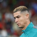 Portugal's forward #07 Cristiano Ronaldo looks on ahead of the UEFA Nations League league phase group A4 football match between Portugal and Wales at Jose Alvalade stadium in Lisbon on September 24, 2026. (Photo by Patricia de Melo Moreira / AFP)