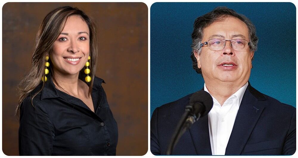 Katherine Miranda y Gustavo Petro.