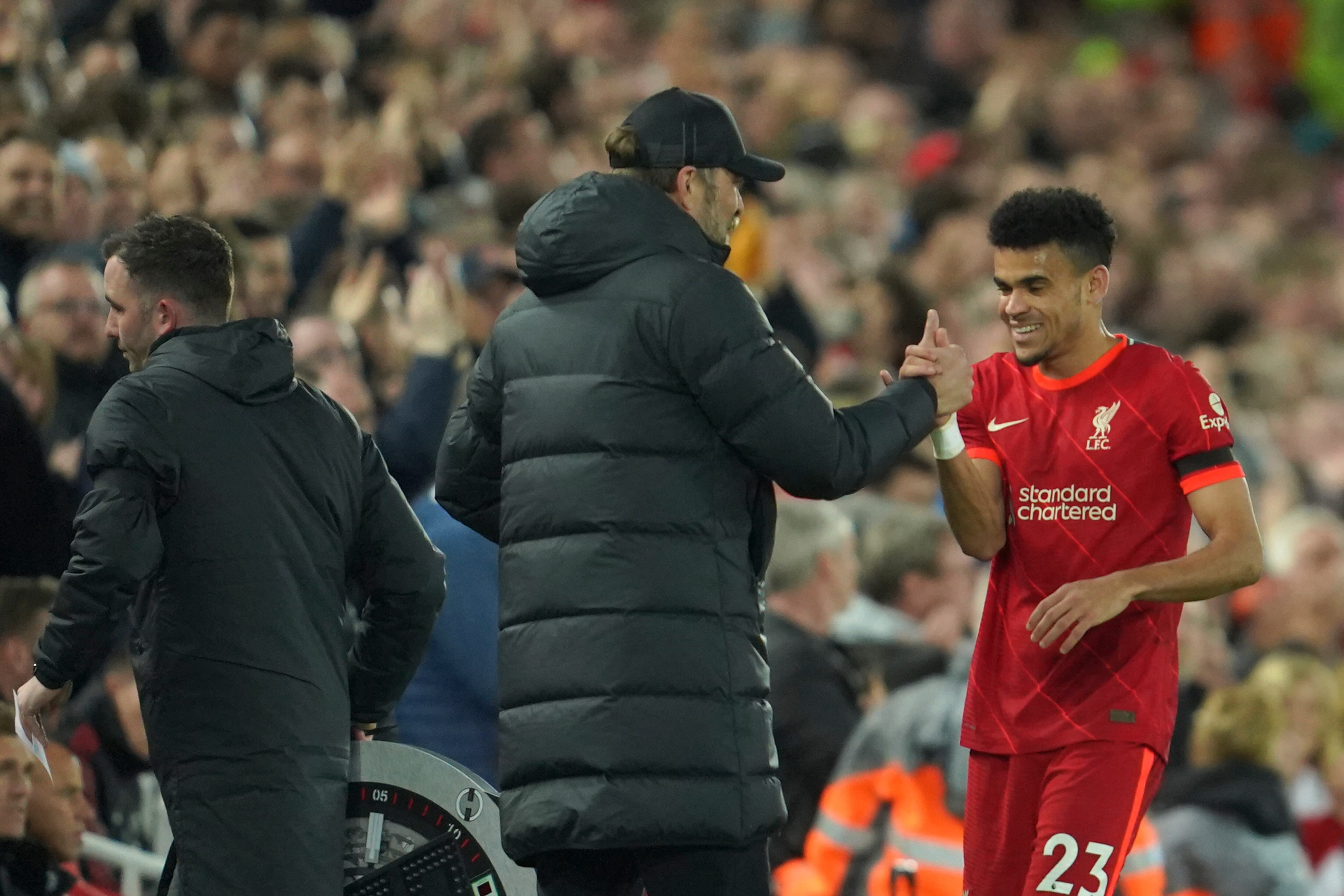 Luis Díaz y Jürgen Klopp