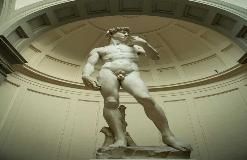 David de Miguel Ángel: En 1501 el artista, de apenas 26 años, recibió la orden de crear una escultura que representara al bíblico rey David antes de enfrentarse a Goliat. En 1504 la estatua fue terminada y decidieron ubicarla frente al Palacio de la Signoria.