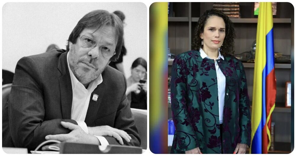 El magistrado del CNE, Cesar Lorduy y la ministra de Transporte, María Constanza García.