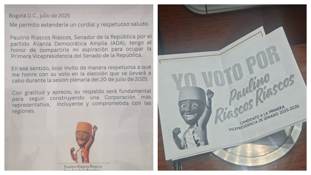 El senador Paulino Riascos intentó llegar a la Primera Vicepresidencia del Senado.