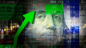 Signo de dólar, Crecimiento, Mercado de valores y bolsa, Datos del mercado de valores, Moverse hacia arriba