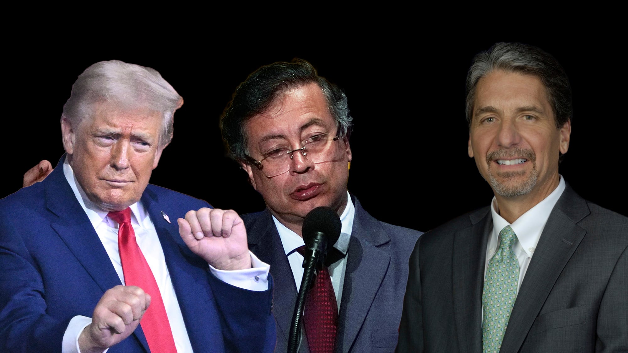 El exembajador Kevin Whitaker Donald Trump, Gustavo Petro