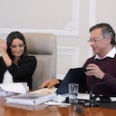 Angie Rodríguez y Gustavo Petro, el 29 de septiembre de 2025 en la Casa de Nariño, en Bogotá