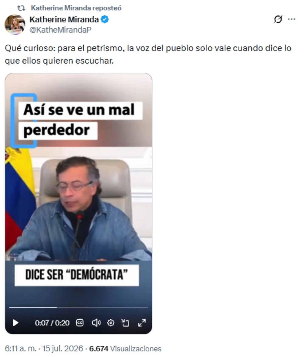 Este fue el mensaje de la congresista.