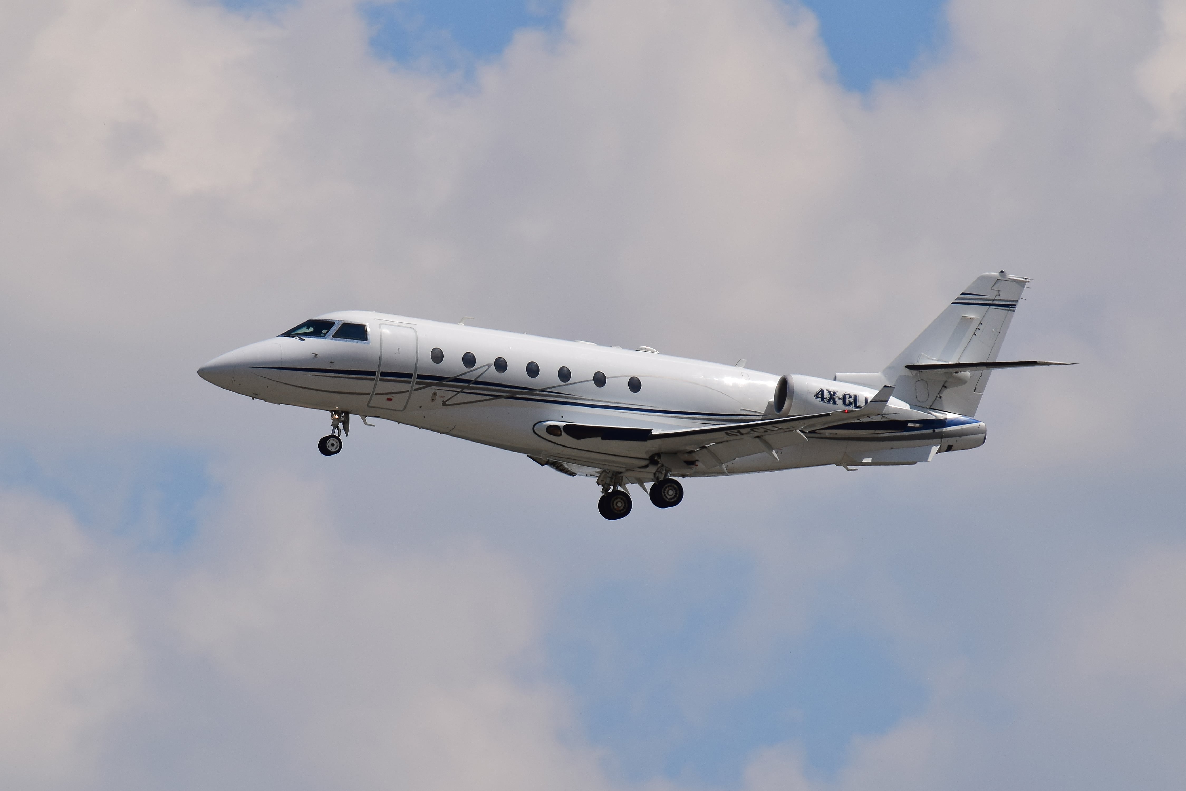 Boryspil International Airport / Ukraine - May, 25, 2018: private aircraft IAI 1126 Galaxy 4X-CLL