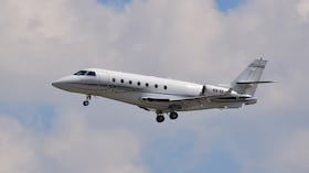 Boryspil International Airport / Ukraine - May, 25, 2018: private aircraft IAI 1126 Galaxy 4X-CLL