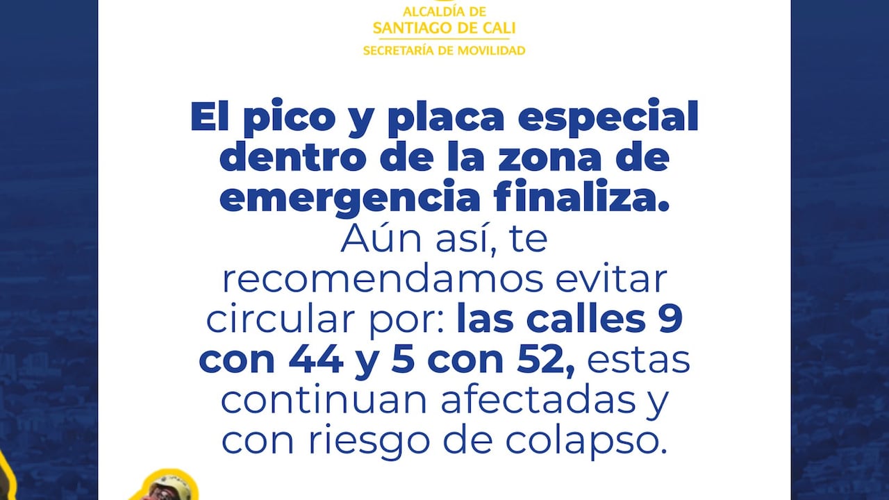 El panorama en las zonas directamente afectadas en Cali todavía requiere precaución.