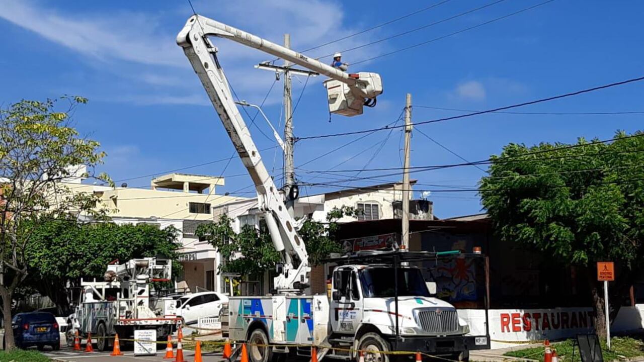 Labores de mantenimiento en redes eléctricas de Barranquilla