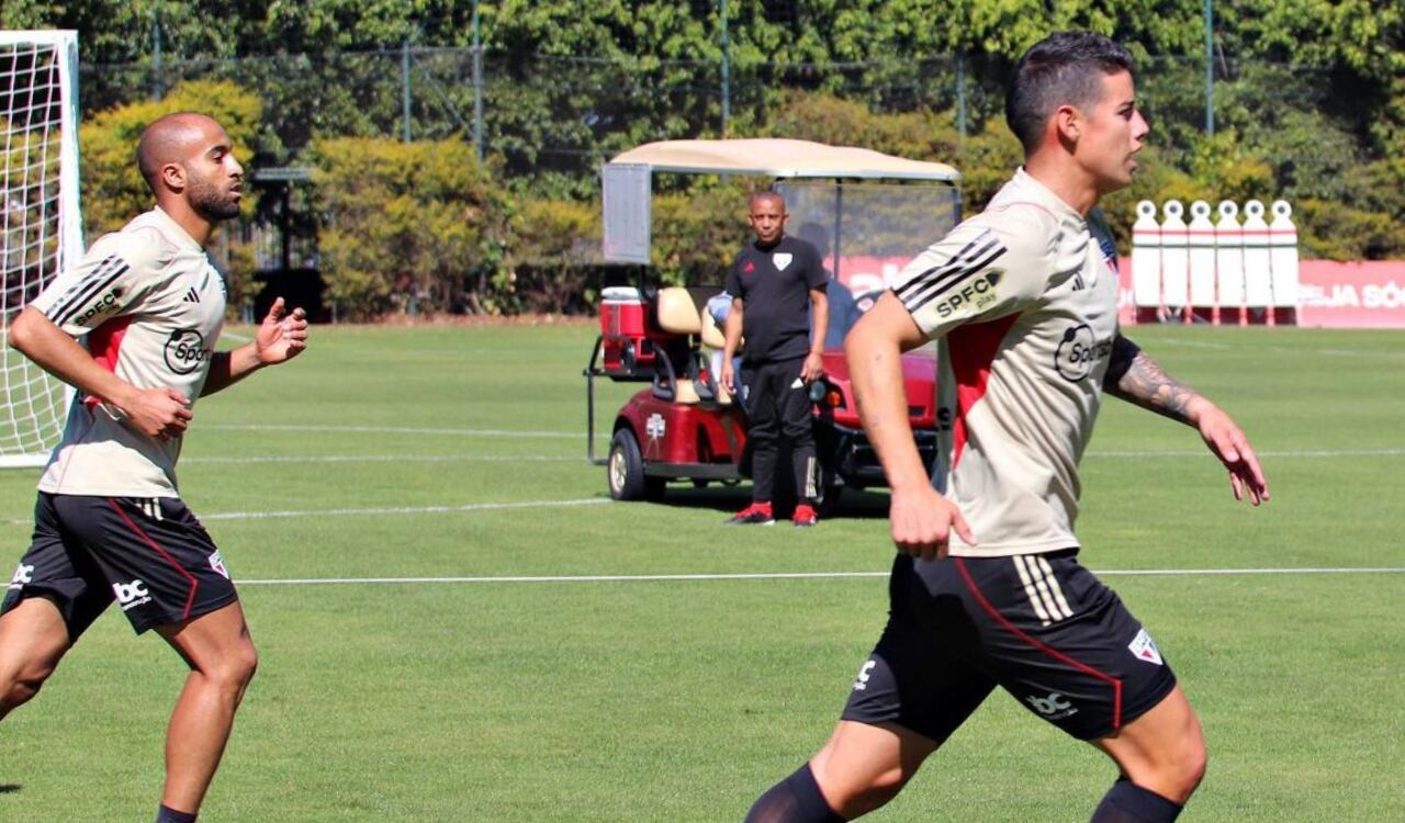 James Rodríguez y Lucas Moura ya se juntaron en Sao Paulo
