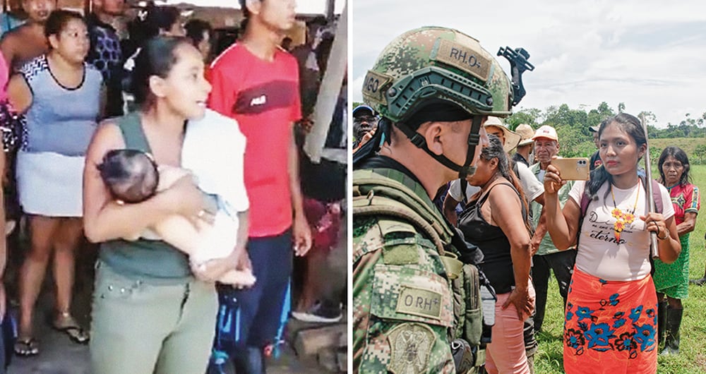    Ruth, la mujer que, con su bebé en brazos, valientemente enfrentó a los militares. Ellos, disfrazados de disidencias, llegaron a amedrentar a la comunidad.  