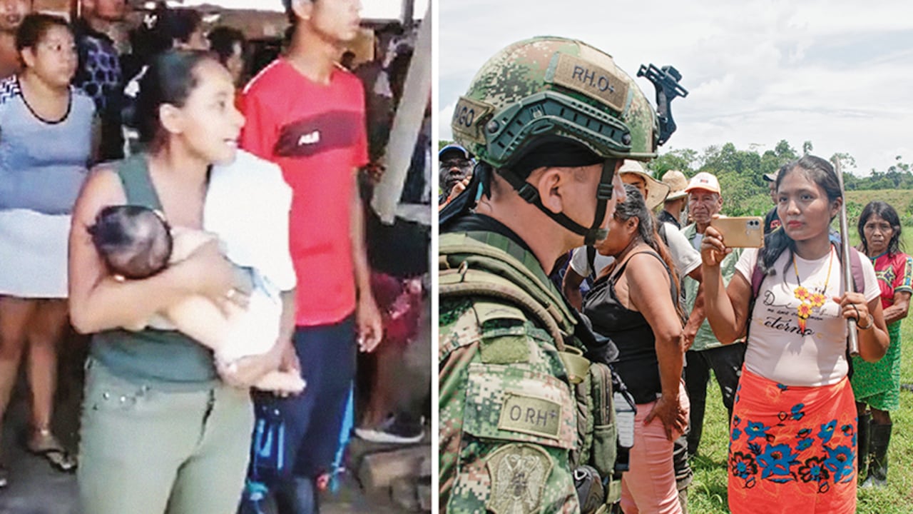 Ruth, la mujer que, con su bebé en brazos, valientemente enfrentó a los militares. Ellos, disfrazados de disidencias, llegaron a amedrentar a la comunidad.