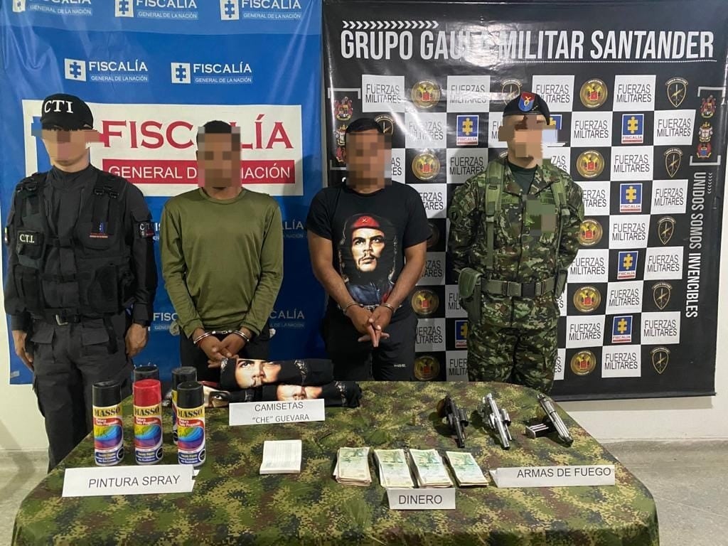 Dos hombres que extorsionaban a nombre del ELN fueron capturados en flagrancia, en zona rural de Cimitarra, Santander.