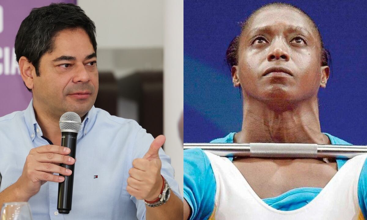 Guillermo Herrera y Maria Isabel Urrutia. Ministro saliente y ex pesista se reunieron en el Ministerio del deporte para realizar el empalme.