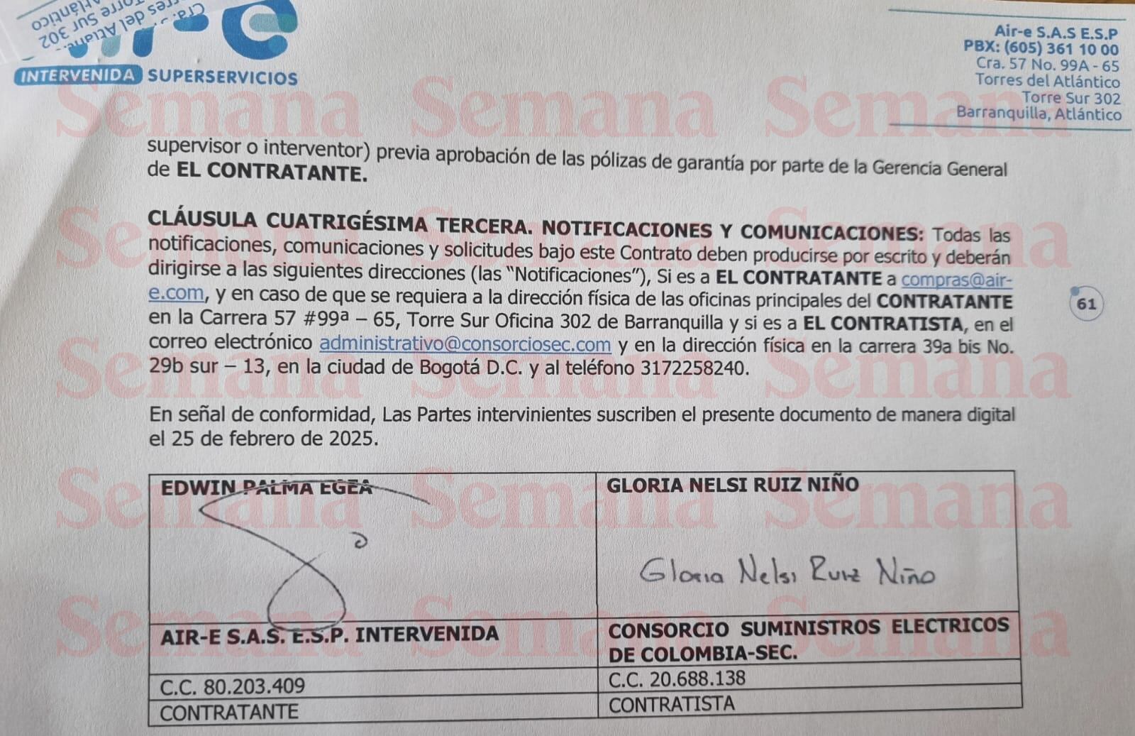 Edwin Palma, Air-e ycontrato