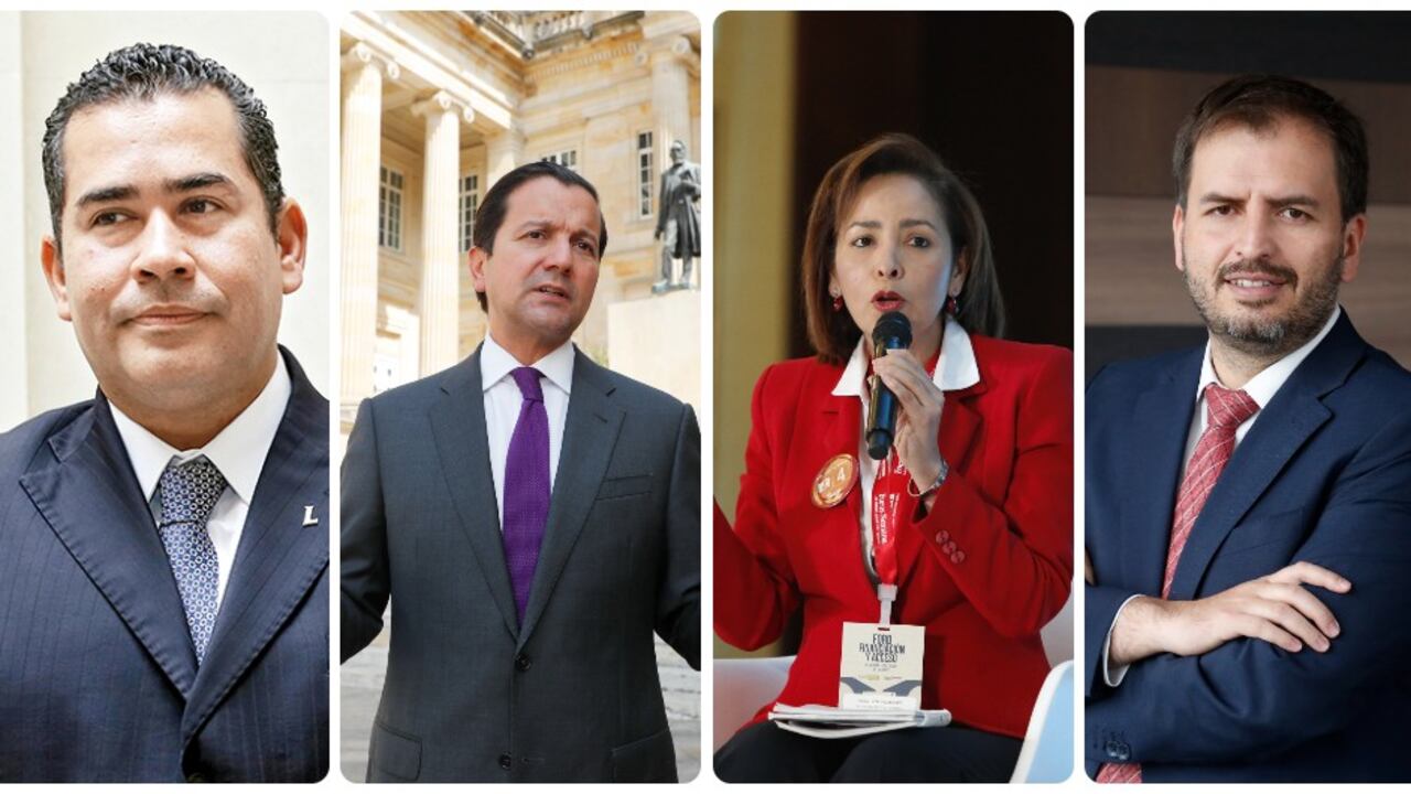 Los senadores Alejandro Chacón y David Luna, junto con los representantes Olga Lucía Velásquez y Andrés Forero.