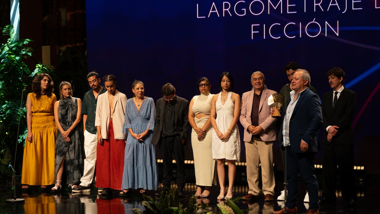 El cine no se hace solo. El productor Manuel Ruiz Montealegre recibe el premio a Mejor película para 'Un Poeta'.