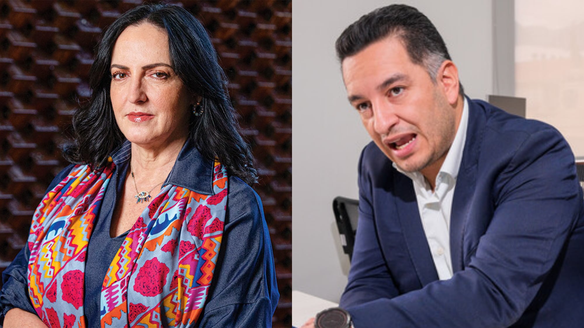 María Fernanda Cabal y Andrés Idárraga, ministro de Justicia.