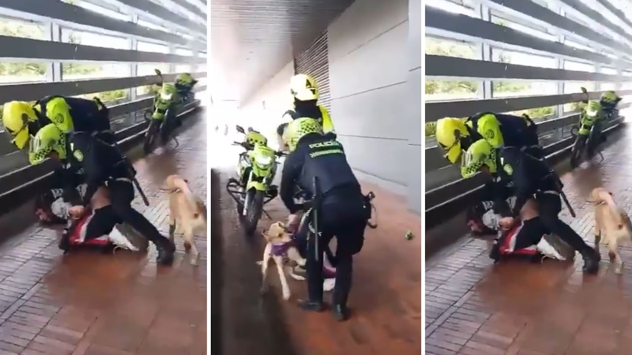 La fuerza fue tal que una ciudadana que iba caminando intentó intervenir por los gritos de auxilio del joven.