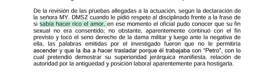 Documento de la procuraduría contra el mayor Sammy Rodríguez.