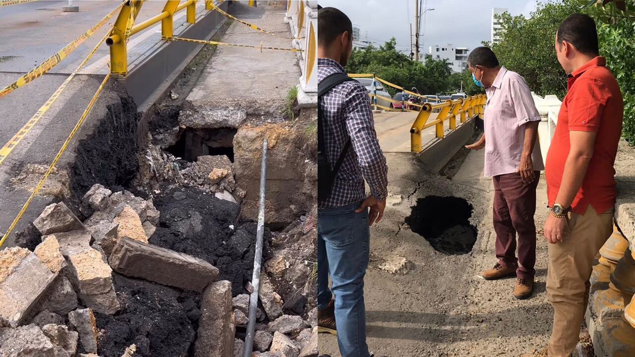 Este es el estado actual del puente Las Palmas en Cartagena.