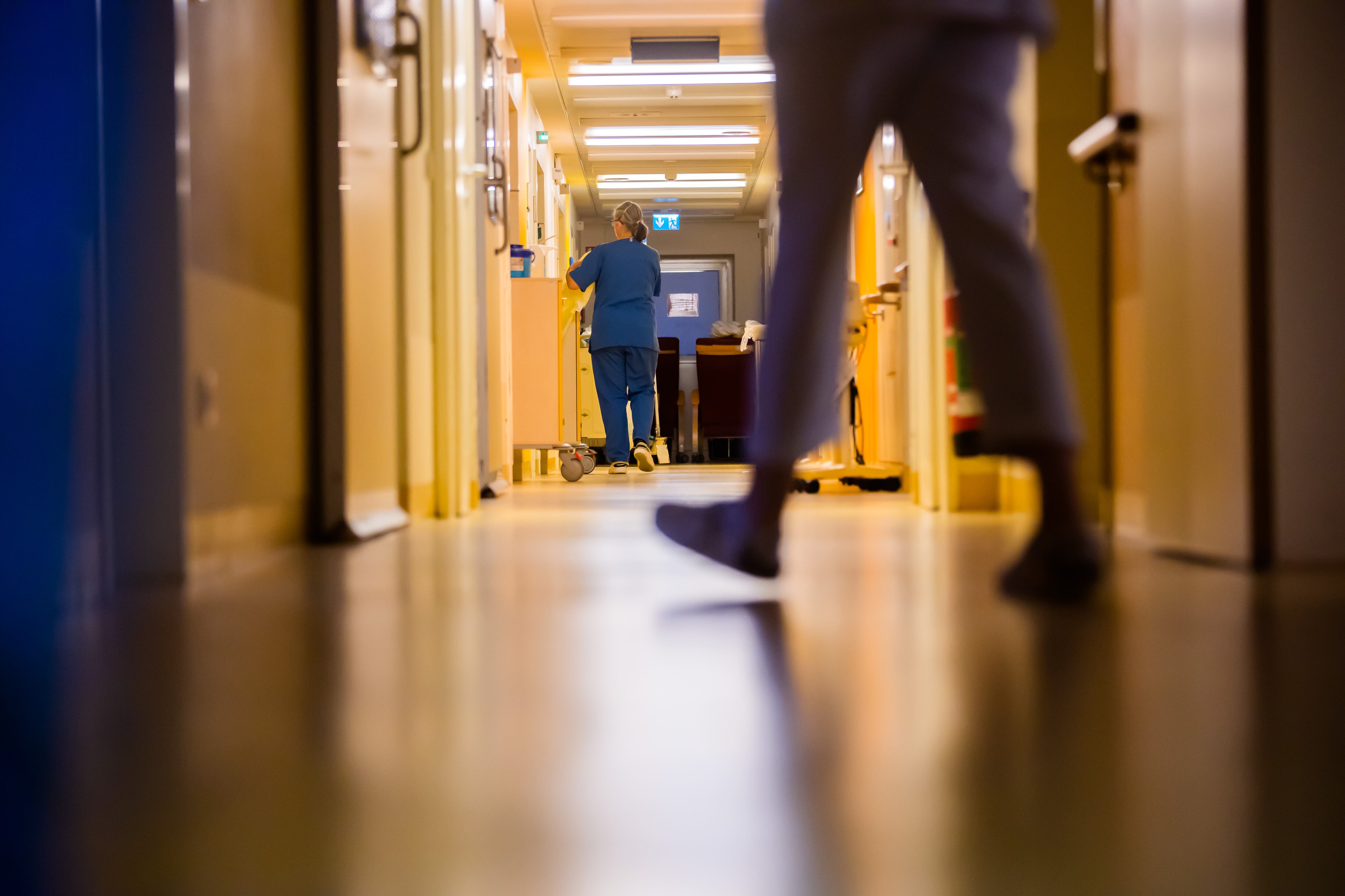 13 December 2022, Berlin: The corridor of the intensive care unit of the pediatric clinic of St. Joseph Hospital. The children's clinic at St. Joseph Hospital is heavily overloaded due to a wave of infections. The situation is also difficult in other children's hospitals in Berlin. Photo: Christoph Soeder/dpa (Photo by Christoph Soeder/picture alliance via Getty Images)