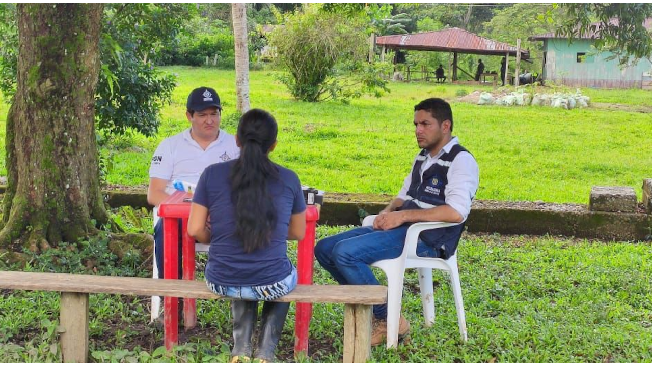 El procurador delegado para los Derechos Humanos, Javier Sarmiento, en la vereda Altos del Remanso, en el Putumayo.