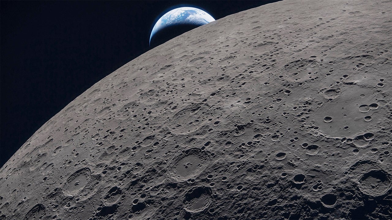 Toma de la luna desde otra perspectiva.