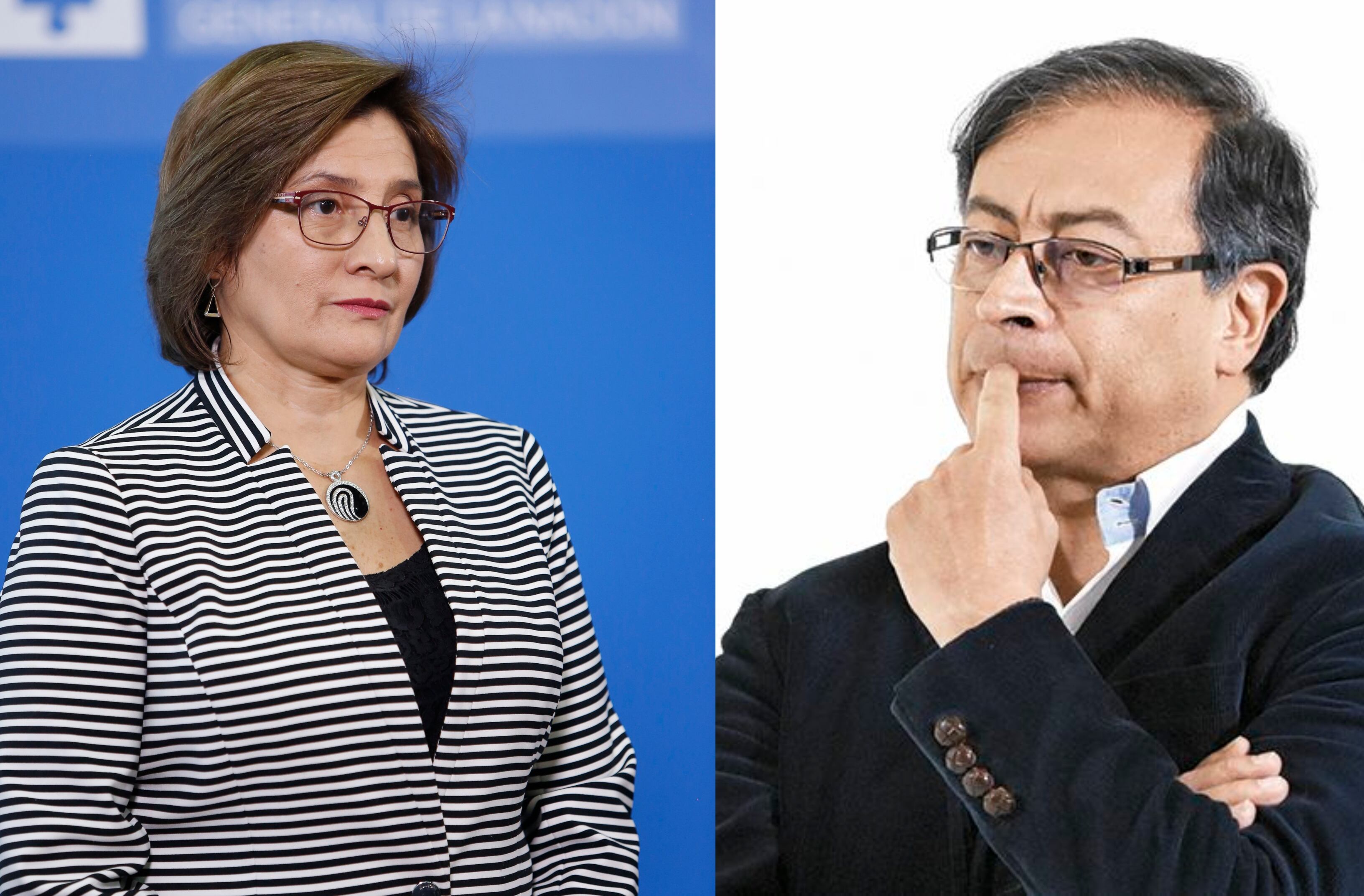 La vicefiscal Martha Mancera y el presidente Gustavo Petro.