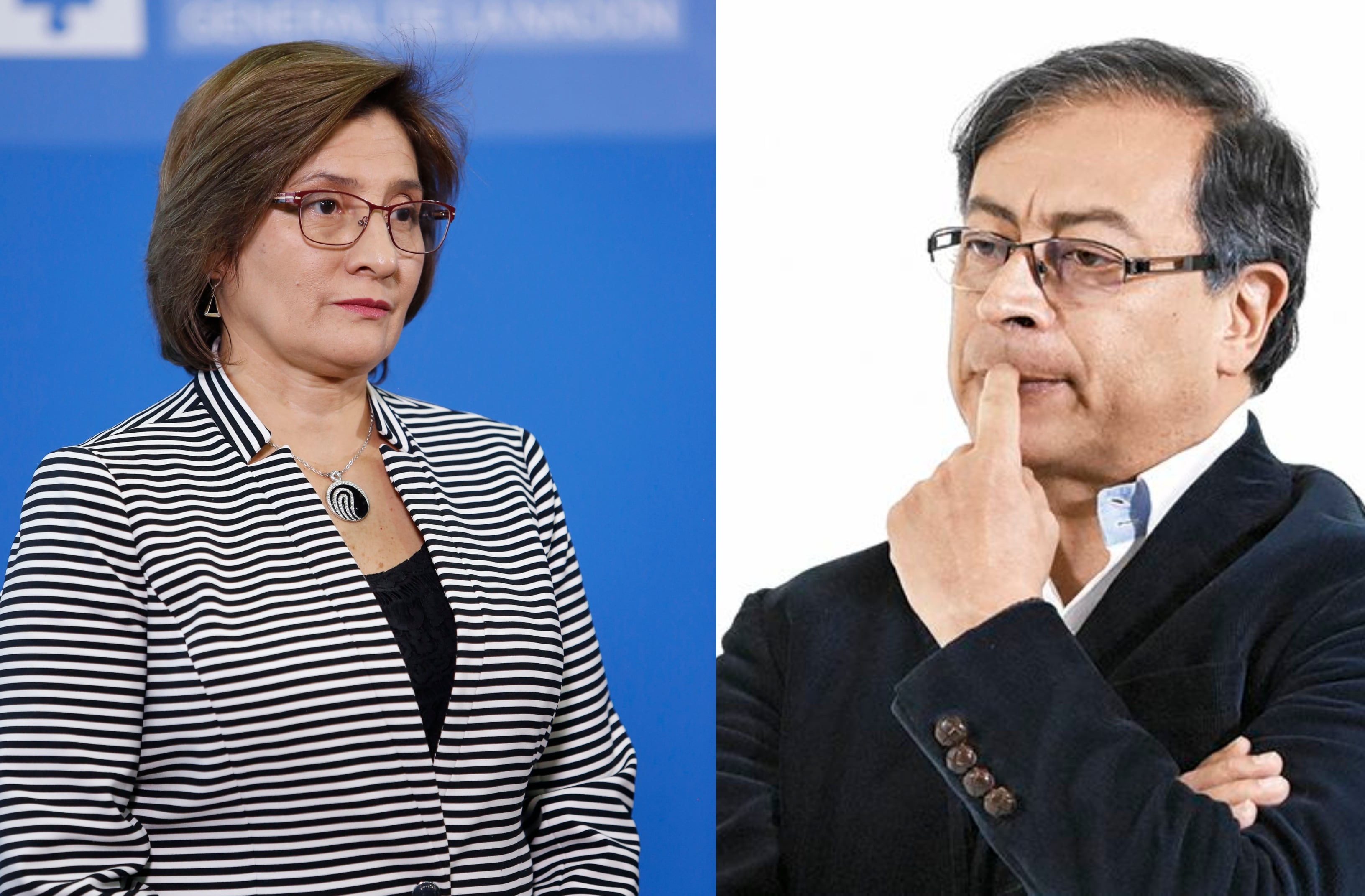 La vicefiscal Martha Mancera y el presidente Gustavo Petro.