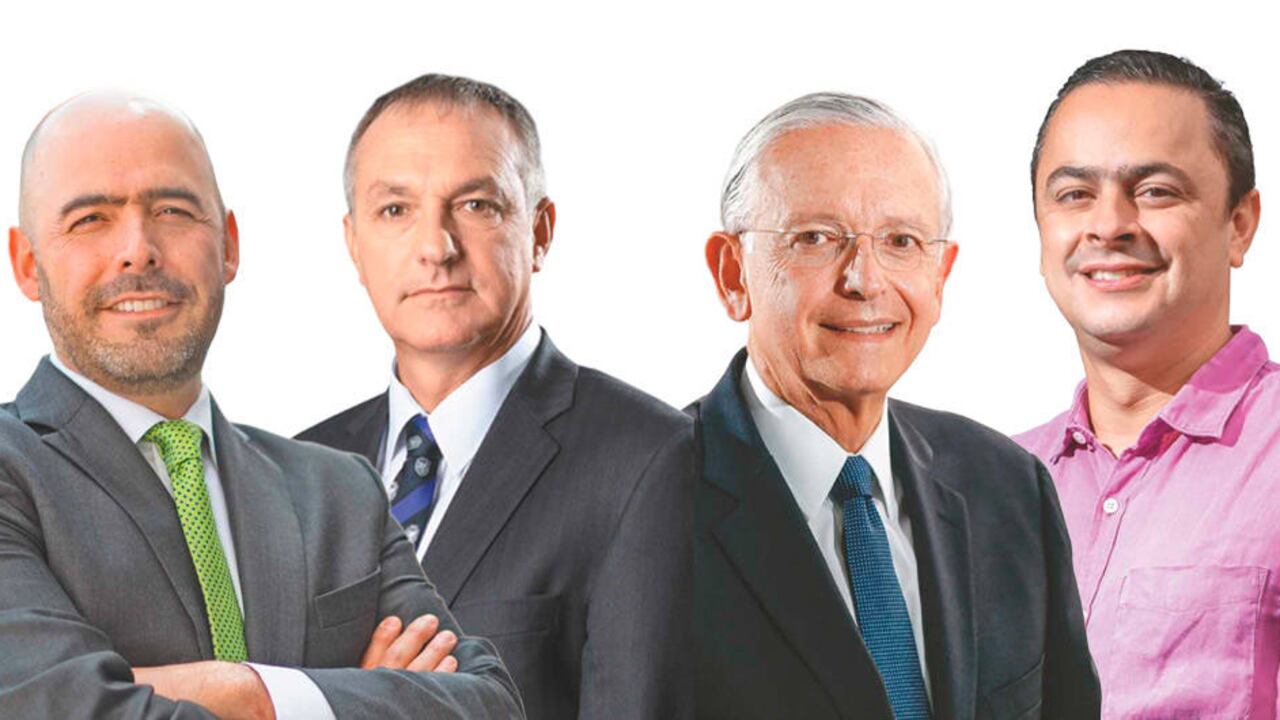 De izquierda a derecha: Jorge Enrique Bedoya, presidente de la SAC; Álvaro Palacio, gerente de Asohofrucol; Augusto Solano, presidente de Asocolflores; Juan Camilo Restrepo, presidente de Augura