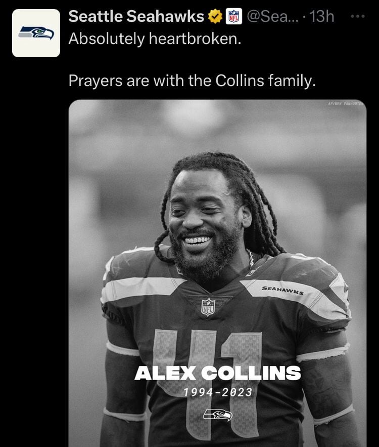 Los Seahwaks despidiéndose de Alex Collins.