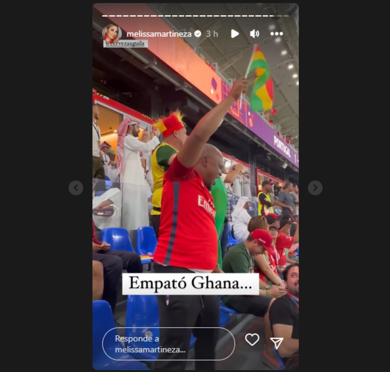 Celebración del empate de Ghana contra Portugal