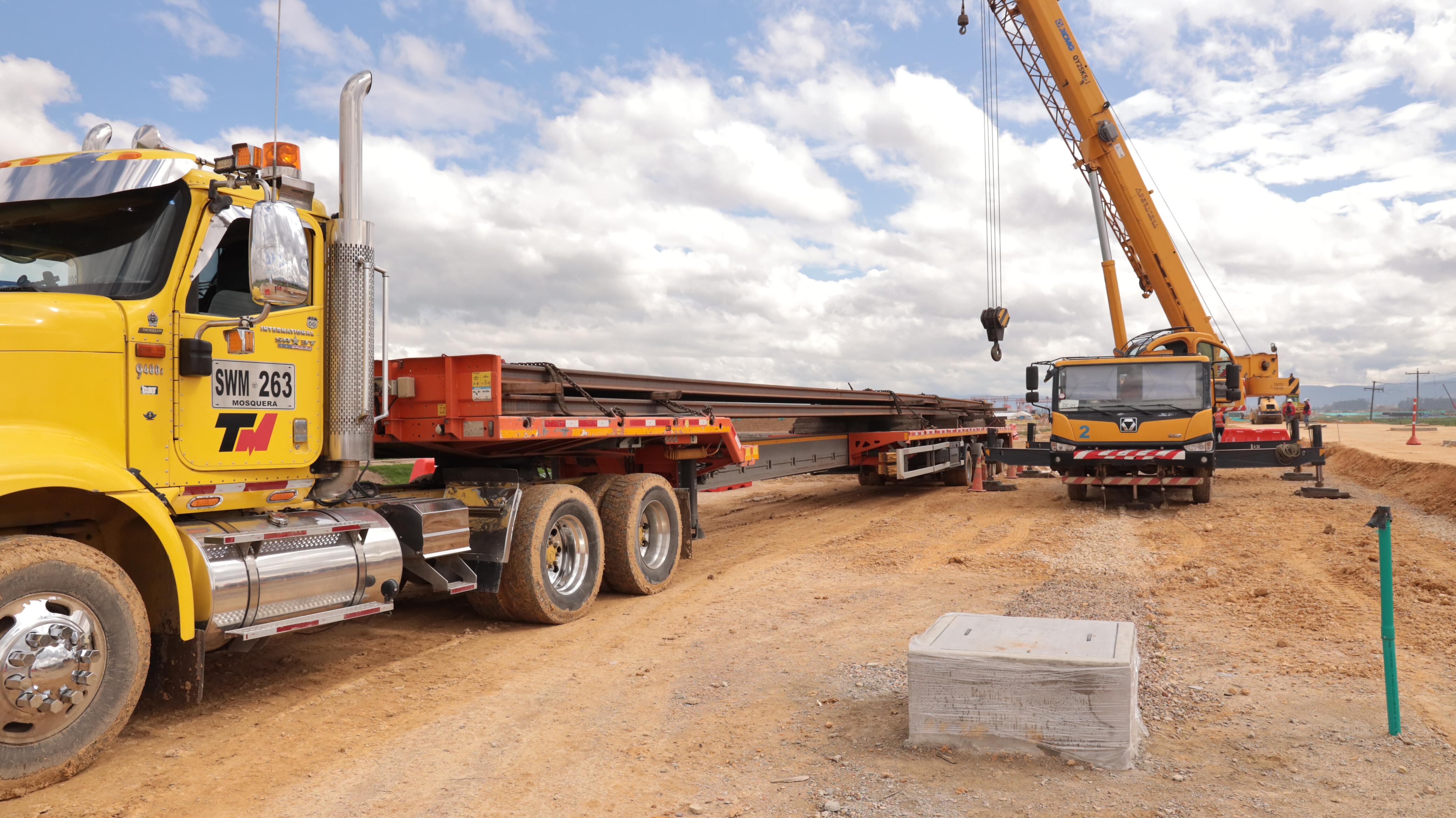 Rieles de la primera línea del Metro de Bogotá