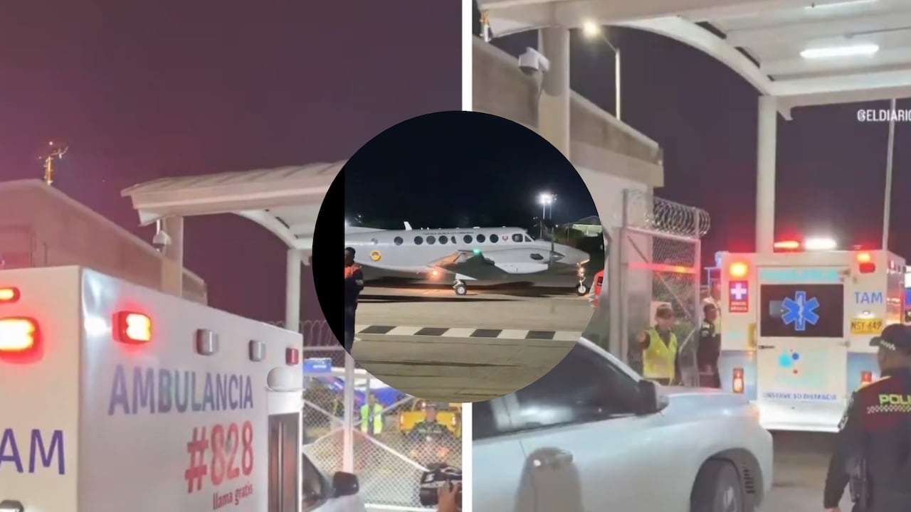 Despegue del avión ambulancia que traslada a Kbeto Zuleta a Barranquilla. Martes 27 de octubre.