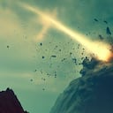 Meteorito chocó contra una montaña y la partió en dos.