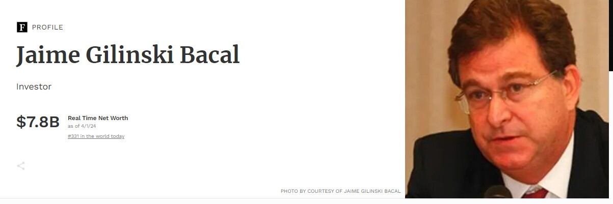 Jaime Gilinski en la lista Forbes