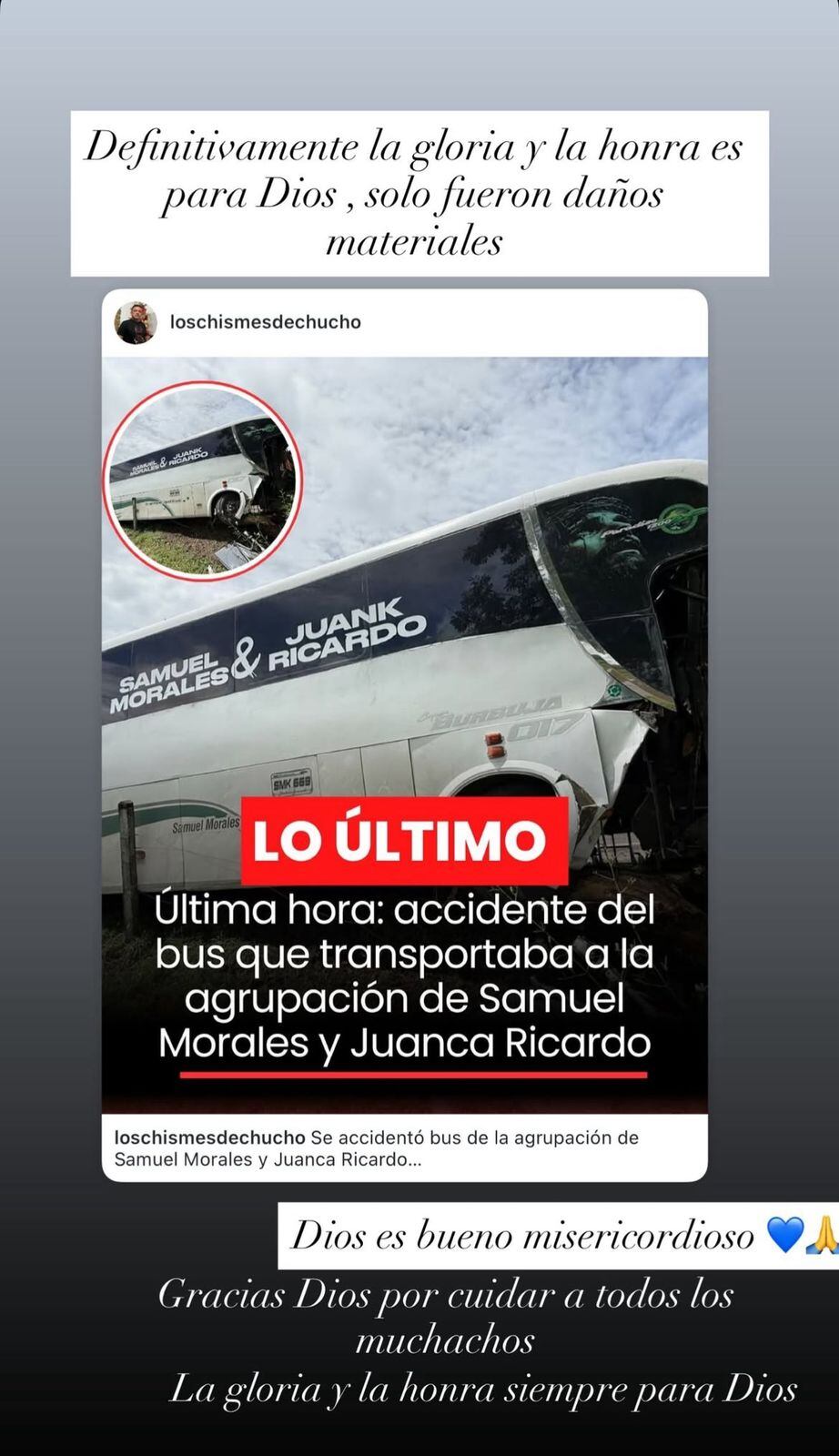 La pareja del cantante y compositor vallenato escribió esto sobre el accidente