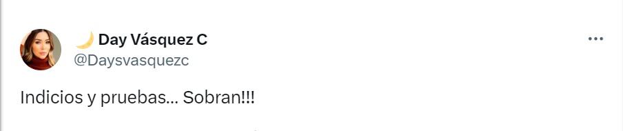 Mensaje de Day Vásquez en X.