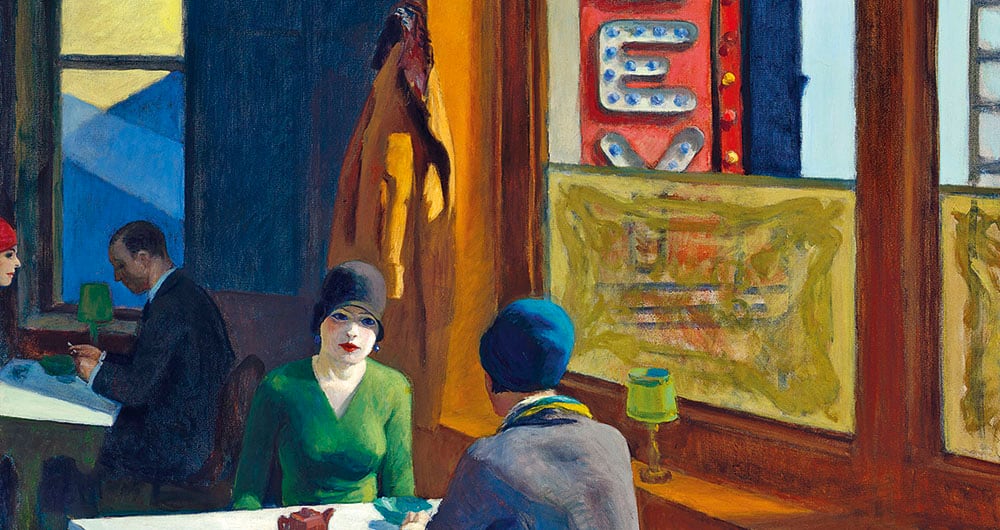 En el afiche, su inolvidable ‘Nighthawks’ (1942). Pero pasa a examen la genial ‘Chop Suey’ (1929).