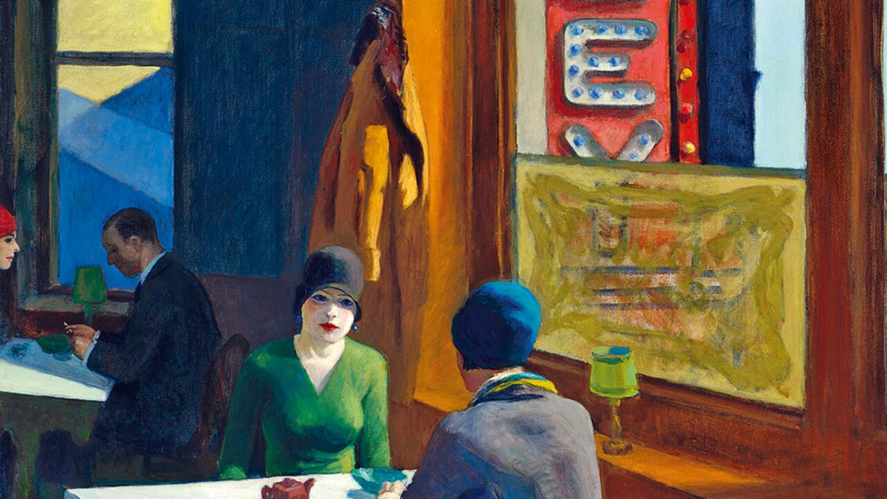 En el afiche, su inolvidable ‘Nighthawks’ (1942). Pero pasa a examen la genial ‘Chop Suey’ (1929).