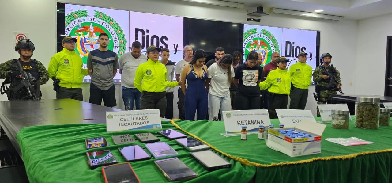 Elementos incautados por la Policía en medio de los allanamientos.