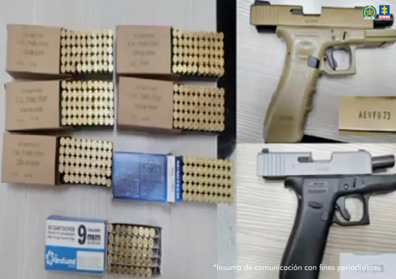 Tres policías y un sargento del Ejército, capturado por tráfico de armas.